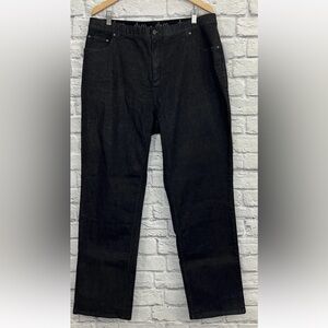 DENIM & COMPANY BLACK STRAIGHT LEG JEANS SIZE 22 TALL